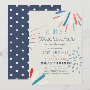 Brandsläckare 4:e juli Fireworks Baby Shower Inbjudningar