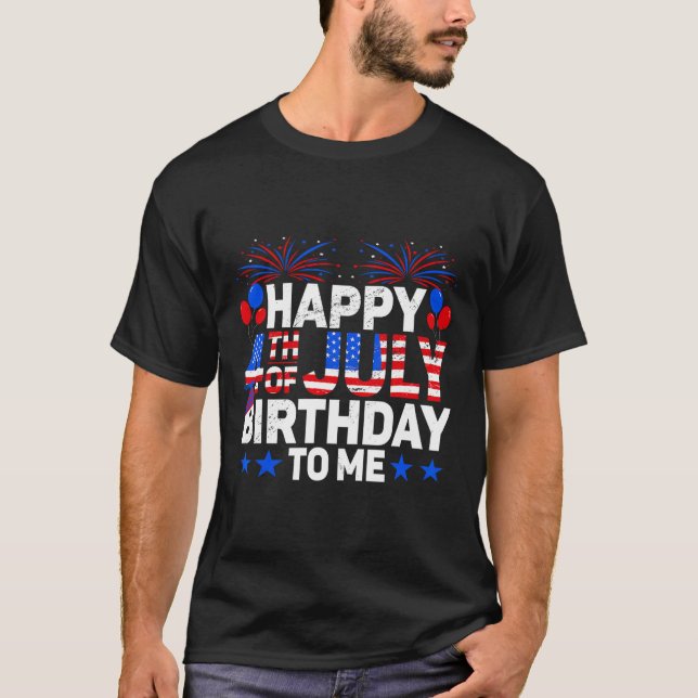 Brandsläckare Fireworks USA flagga Lycklig 4 juli  T Shirt (Framsida)