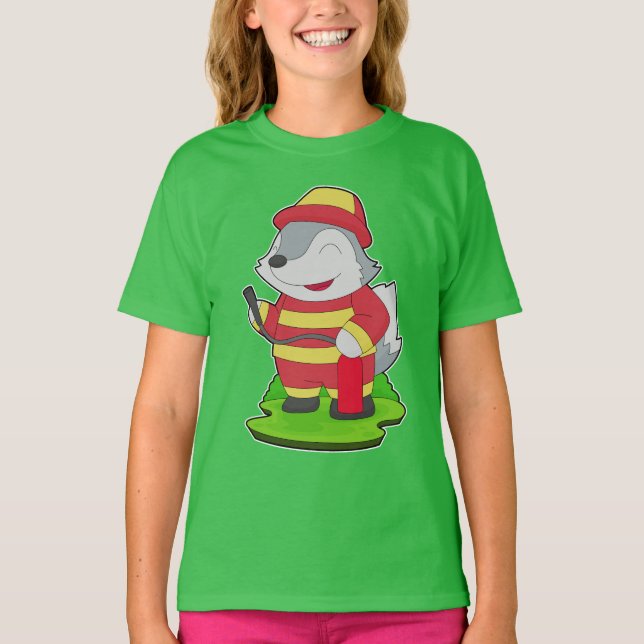 Brandsläckare för brandsläckare i varg t shirt (Framsida)