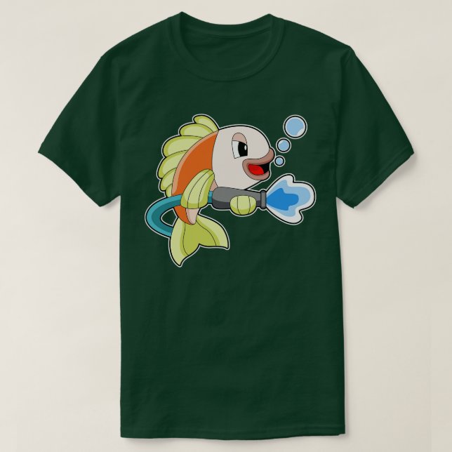 Brandsläckare för fiskbrandsläckare t shirt (Design framsida)