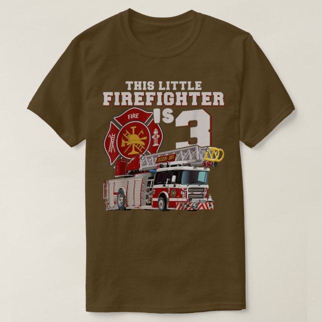 Brandsläckare i Lastbil 3:e födelsedagen T Shirt (Design framsida)