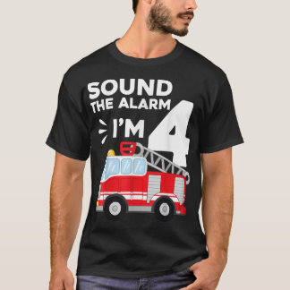 Brandsläckare i Lastbil 4e födelsedagen, 4 år gamm T Shirt