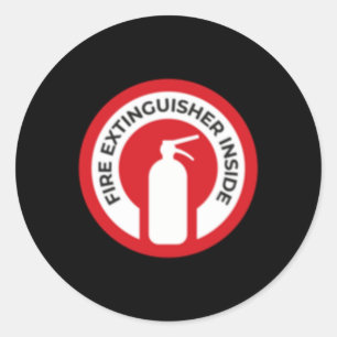 Brandsläckare Inside Sticker Runt Klistermärke