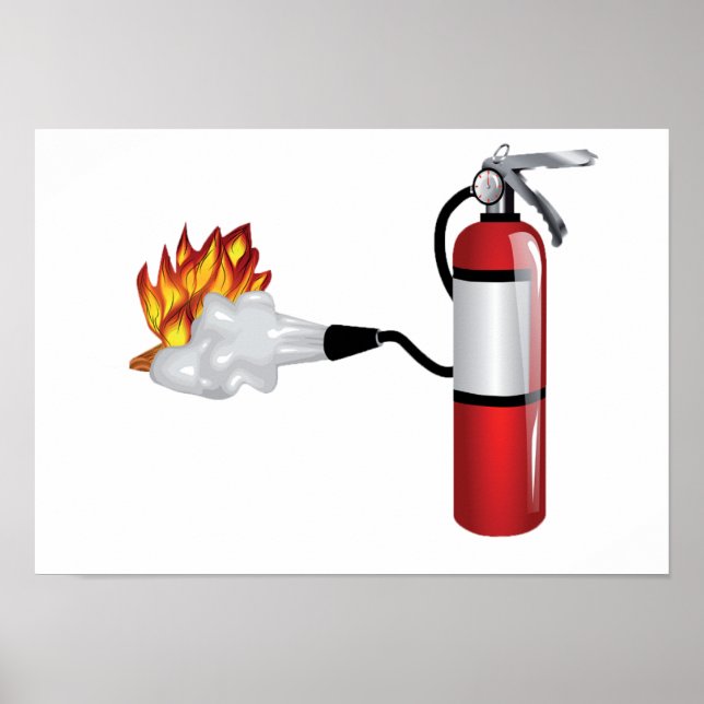 Brandsläckare släcker eld Poster (Framsidan)