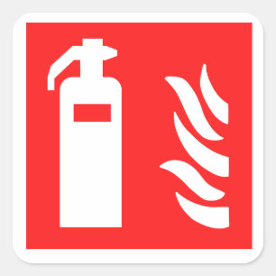 Brandsläckarsymbol Fyrkantigt Klistermärke