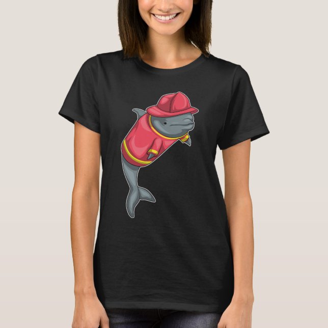 Brandsläckningsavdelning för delfiner t shirt (Framsida)