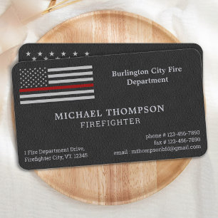 Brandsläckningsavdelning Läder Thin Red Line Visitkort