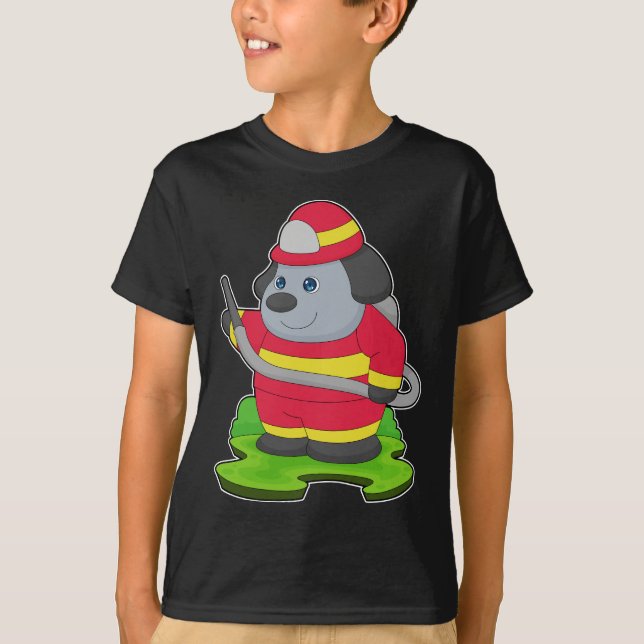 Brandsläckningsavdelningen i hund Firefighter T Shirt (Framsida)
