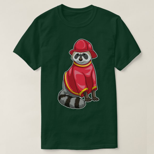 Brandsläckningsavdelningen i Racoon Firefighter T Shirt (Design framsida)