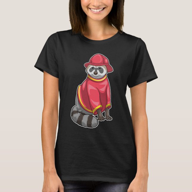 Brandsläckningsavdelningen i Racoon Firefighter T Shirt (Framsida)