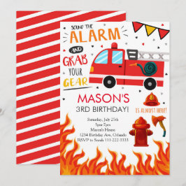 Brandsläckningsbrand Lastbil Födelsedagsfest Inbju Inbjudningar