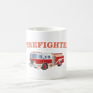 Brandsläckningsbrand Lastbil Kaffemugg