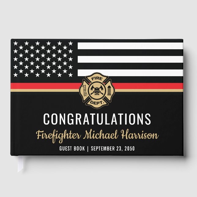 Brandsläckningsbrandsläckare Red Line Flagga Stude Gästböcker (Framsida)