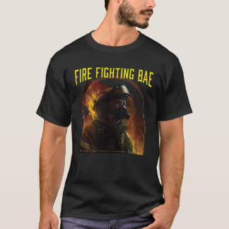 Brandsläckningsbrandsläckningsbrandsläckare i bran t shirt