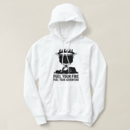 Brandsläckningsgrafik för äventyr Camping Cooking Hoodie
