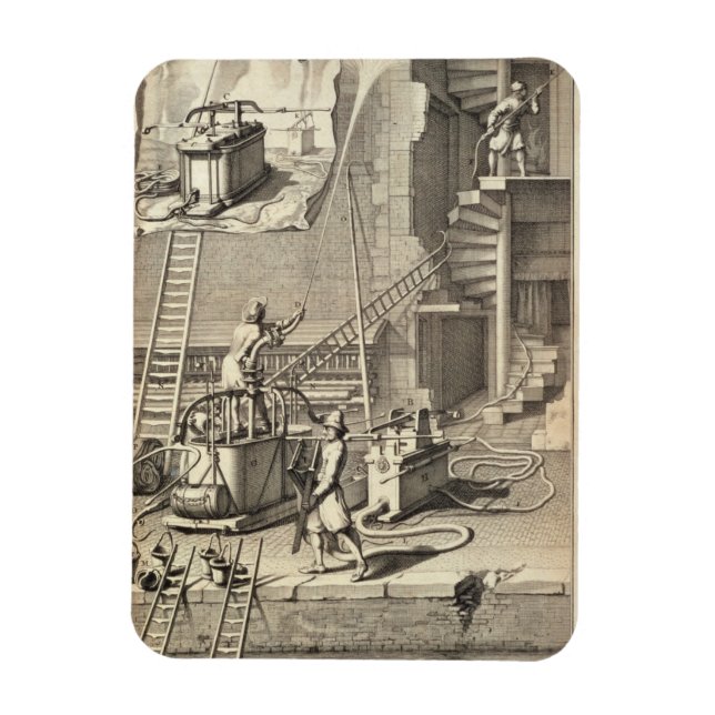 Brandsläckningsmaskiner från bok om brandbekämpnin magnet (Vertikal)