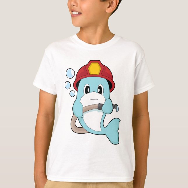 Brandsläckningsslang för delfinbrandsläckare t shirt (Framsida)