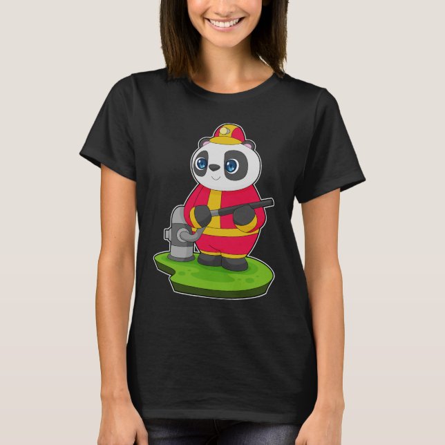 Brandslang för Panda Firefighter T Shirt (Framsida)
