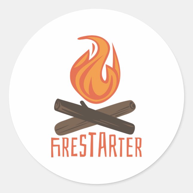 Brandstarter Campfire Runt Klistermärke (Framsida)