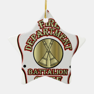 Brandstationbataljonchefen skyddar design julgransprydnad keramik