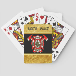 Brandstationlogotypguld och rött emblemguld casinokort
