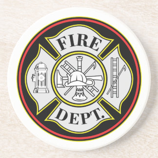 Brandstationrundaemblem Underlägg Sandsten