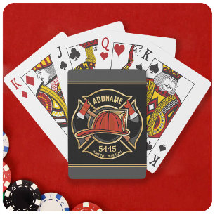 Brandstridare ADD NAMN Fire Station Department Bad Casinokort
