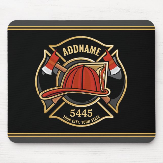 Brandstridare ADD NAMN Fire Station Department Bad Musmatta (Framsidan)
