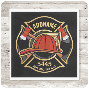 Brandstridare ADD NAMN Fire Station Department Bad Pappersservett