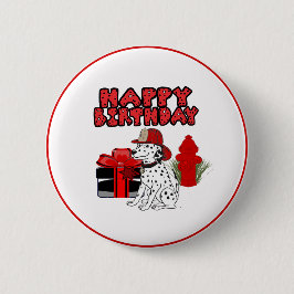 Brandstridare Dalmatien Hund Fire Hydrant Birthday Knapp