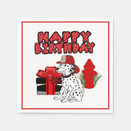Brandstridare Dalmatien Hund Fire Hydrant Birthday Pappersservett