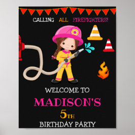 Brandstridare välkomnar party-signalen Girl Firefi Poster