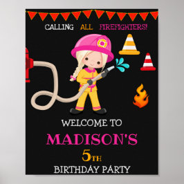 Brandstridare välkomnar party-signalen Girl Firefi Poster