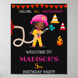 Brandstridare välkomnar party-signalen Girl Firefi Poster