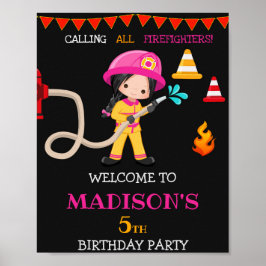 Brandstridare välkomnar party-signalen Girl Firefi Poster