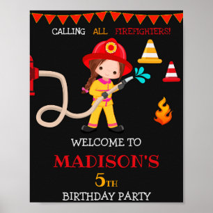 Brandstridare välkomnar party-signalen Girl Firefi Poster
