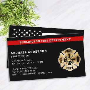 Brandstriders Anpassningsbar Fire Department Red L Visitkort