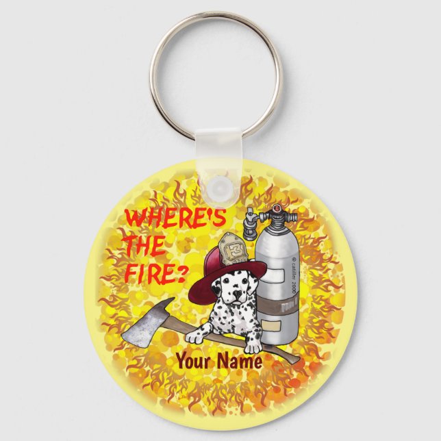 Brandstriders Hund WherFire Firefighter Nyckelring (Framsida)
