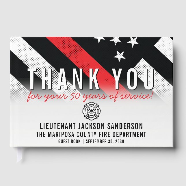 Brandstriders Pension-årsdag Thin Red Line Gästböcker (Framsida)