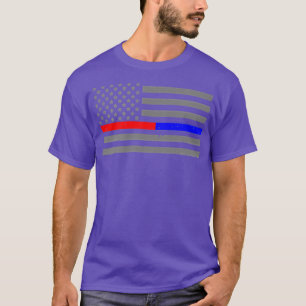 Brandstriders polisiära Flagga Thin Red Blue Line T Shirt