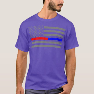 Brandstriders polisiära Flagga Thin Red Blue Line T Shirt