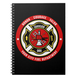 Brandstriders Rädding ADD NAMN Fire Department Bad Anteckningsbok