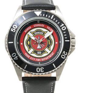 Brandstriders Rädding ADD NAMN Fire Department Bad Armbandsur