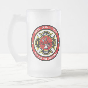 Brandstriders Rädding ADD NAMN Fire Department Bad Frostat Ölglas