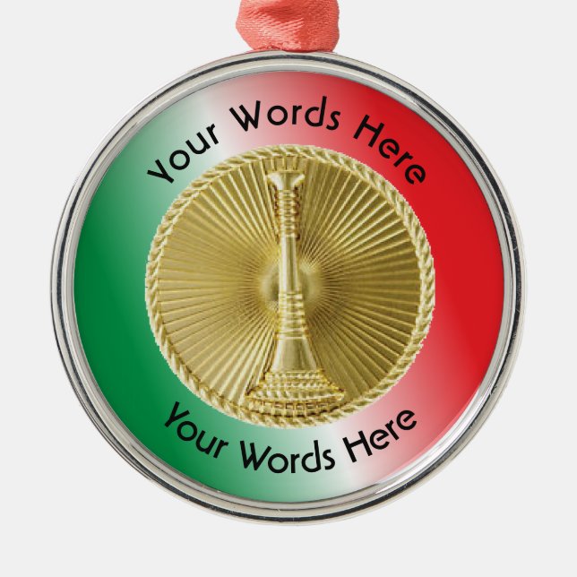 Brandstridgenerallöjtnant Guld Medallion Julgransprydnad Metall (Framsidan)