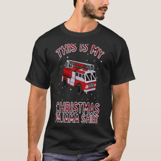 Brandstridsplan Jul Pajama Fire Lastbil Funny Fir T Shirt