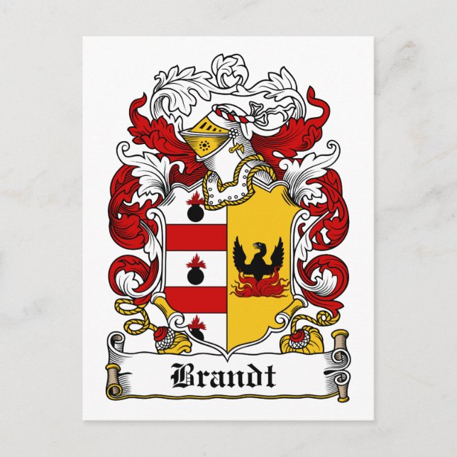 Brandt Family Crest Vykort (Framsida)