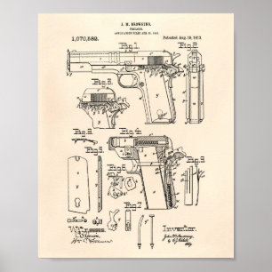 Brandvapen 1913 Patent Art Old Peper Poster