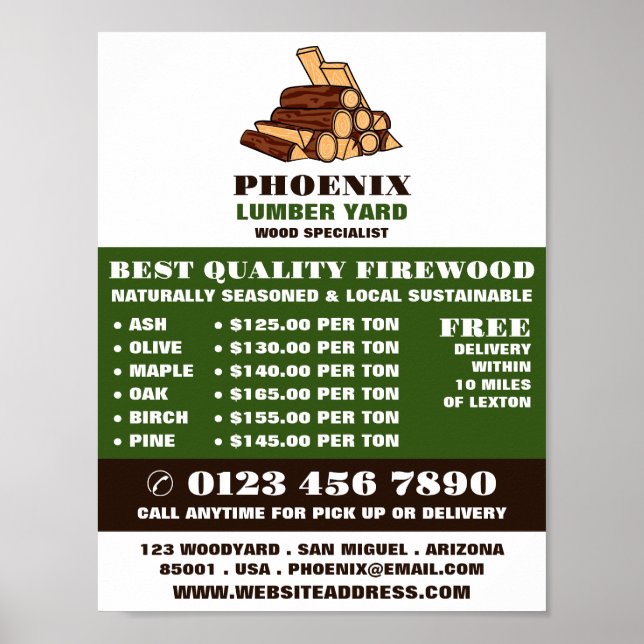 Brandvirke, lumber/timmer/trävarvsAdvert Poster (Framsidan)