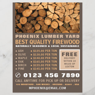 Brandvirke, lumber/timmer/Wood Yard Reklamblad